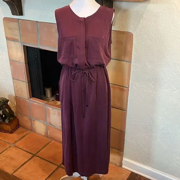 Lou & Grey Sandwashed Midi Pocket Shirtdress, size S - Picture 1 of 12